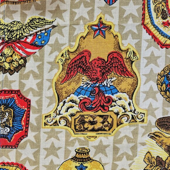 Vintage Patriotic Bicentennial Americana Fabric Curtain Panels 1970s Set of 6 - Picture 9 of 11